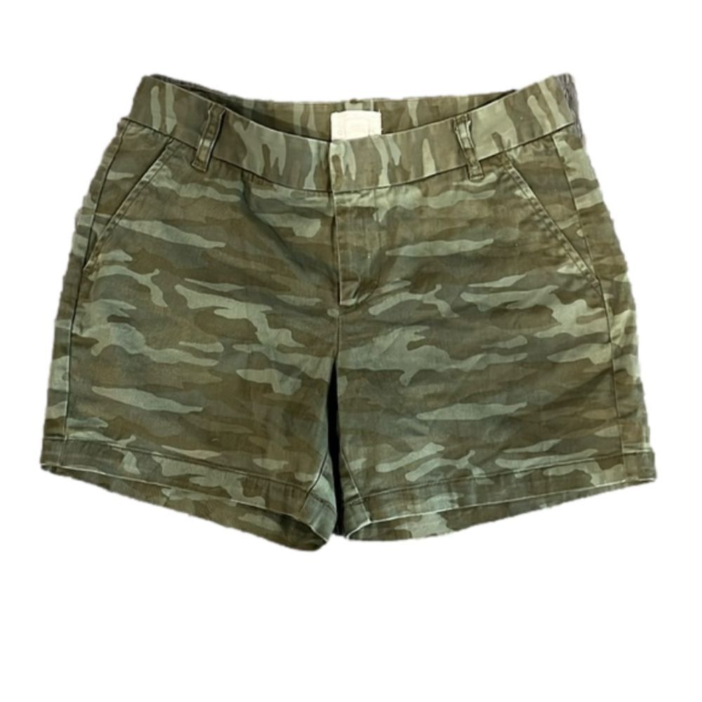 Caslon camouflage Camo cotton longer short w/ bottom hem zipper and clasp - 6